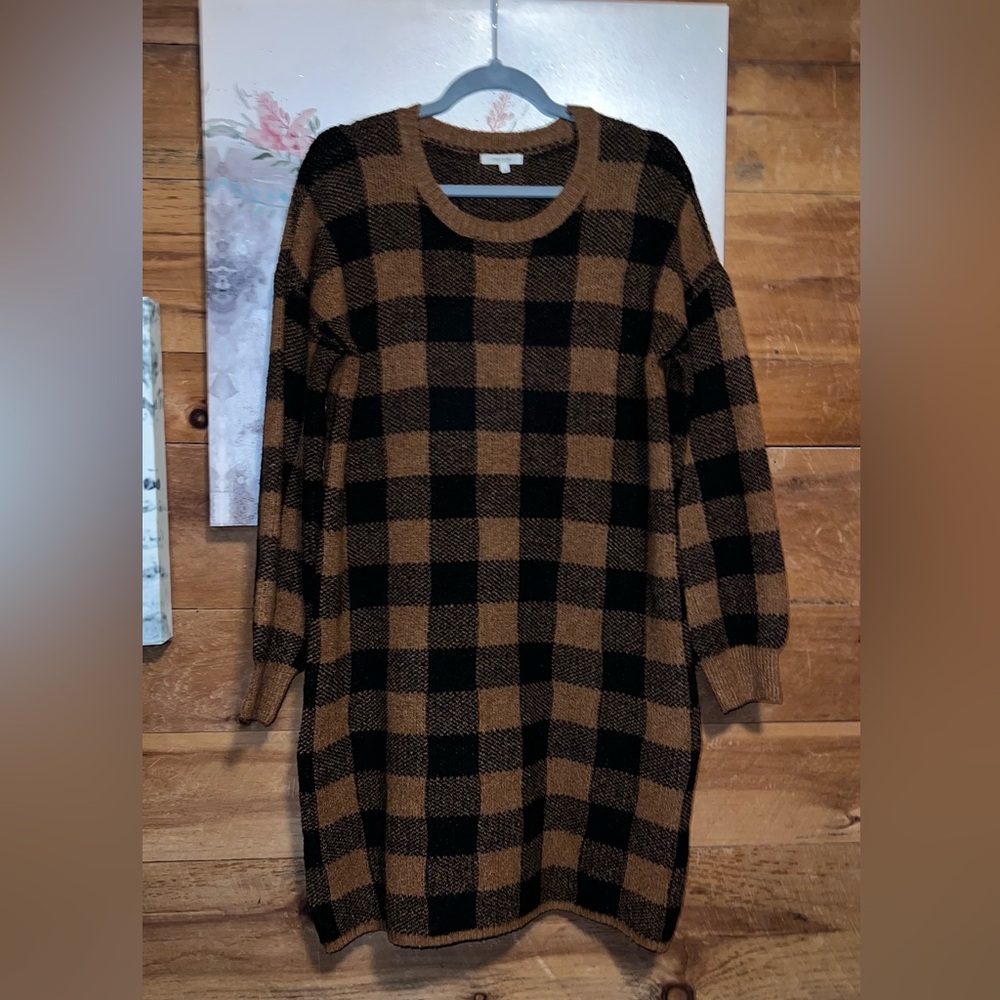 Buffalo Plaid Sweater Dress